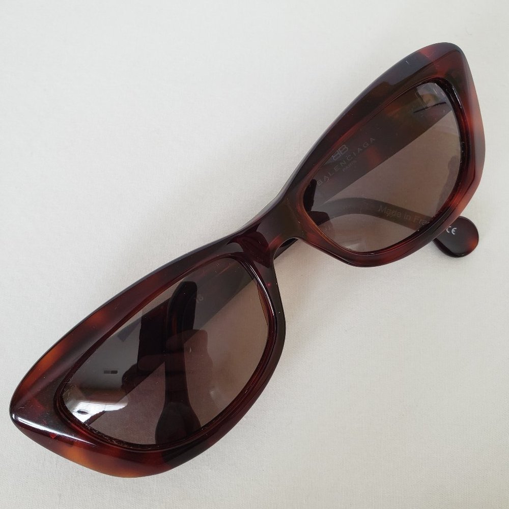 Authentic Vintage BALENCIAGA Sunglasses-Handmade In France-1980/90s-Faux Tortise